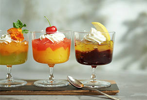 ファンシーデザートで作るカラフルゼリーパフェ