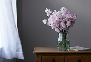 一足先に春を楽しむ、スイートピーのブーケ